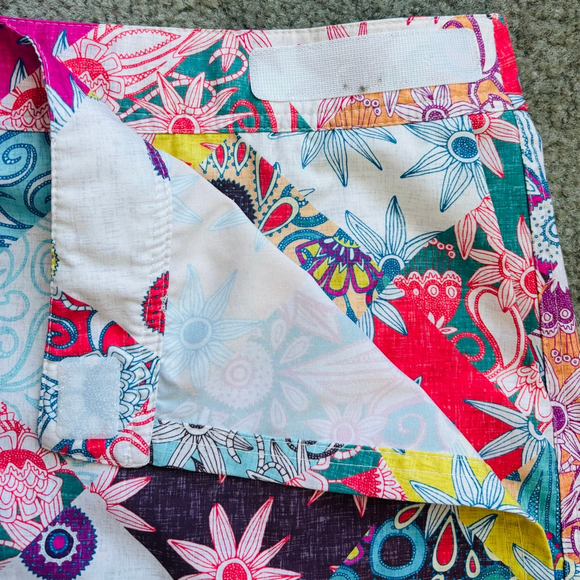 EUC Rip Skirt Women Hawaii Patchwork Wrap Skirt Travel Summer Multicolor Size Lg - Picture 5 of 8